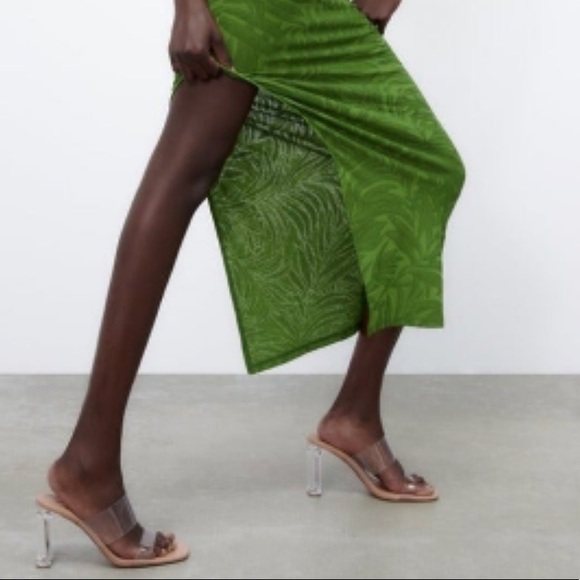 NWT. Zara Vinyl Sandals with Methacrylate Heels - Picture 8 of 11